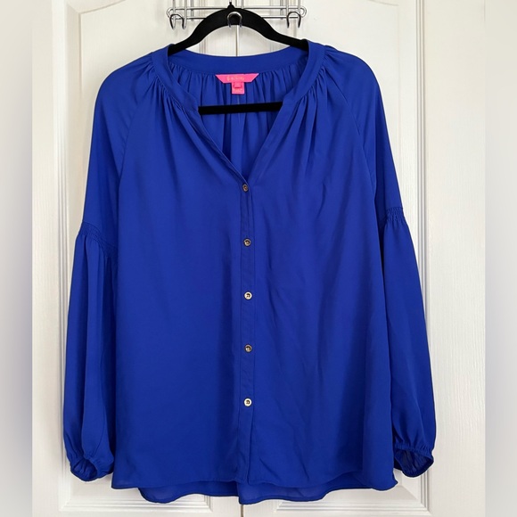 Lilly Pulitzer Tops - Lilly PulitzerWomen's Blue Button-Up Blouse, size medium